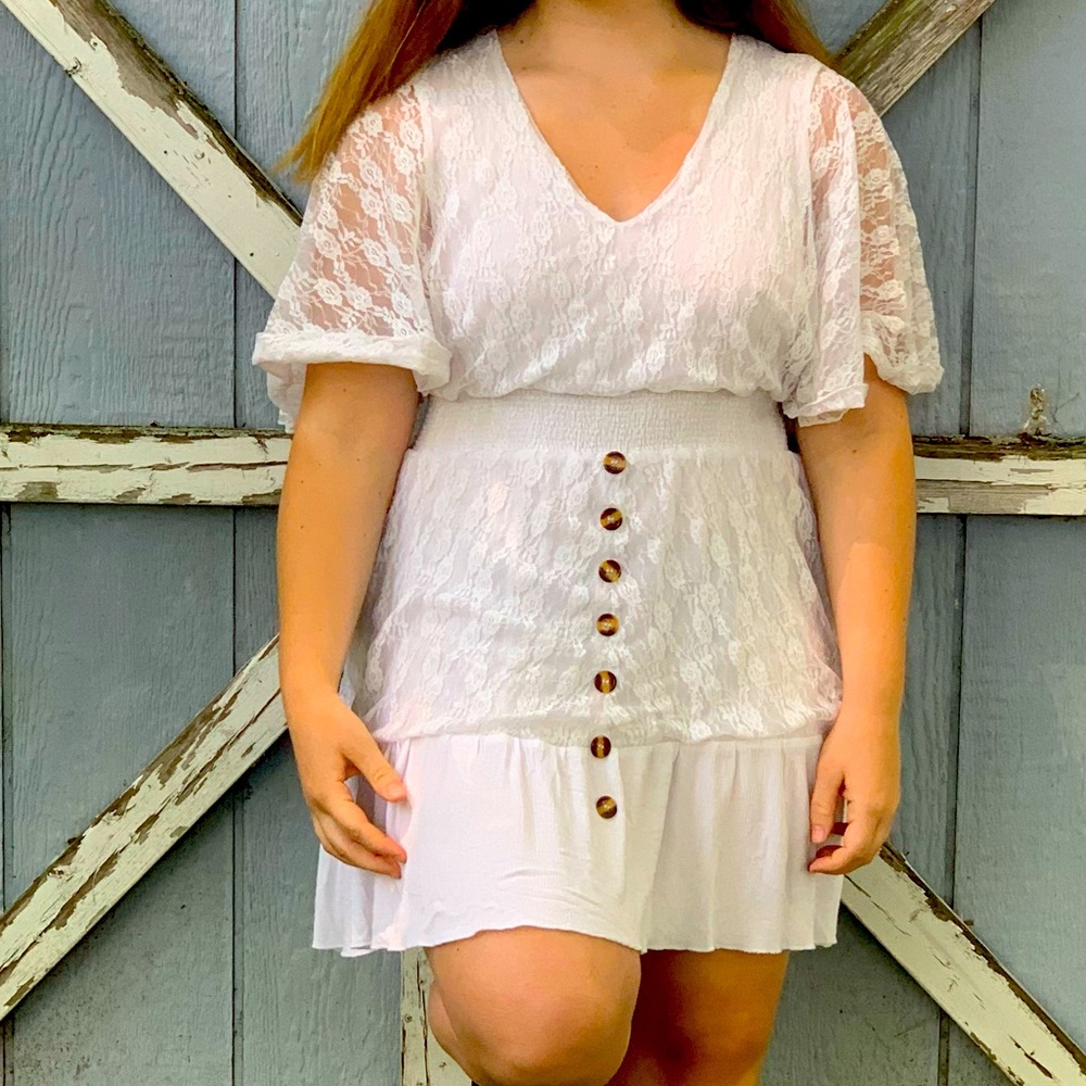 Lace white dress